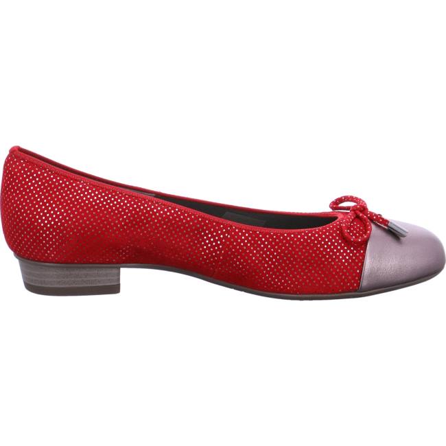 Ballerine Ara Bari Rouge Femme | QXS-8082654