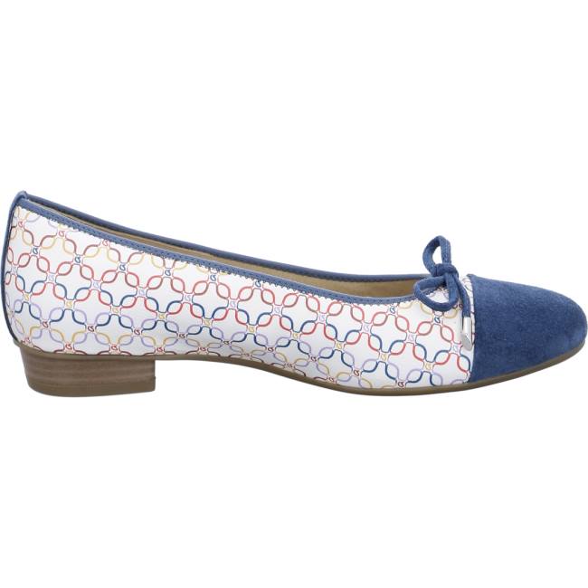 Ballerine Ara Bari Bleu Blanche Femme | EJJ-6506908