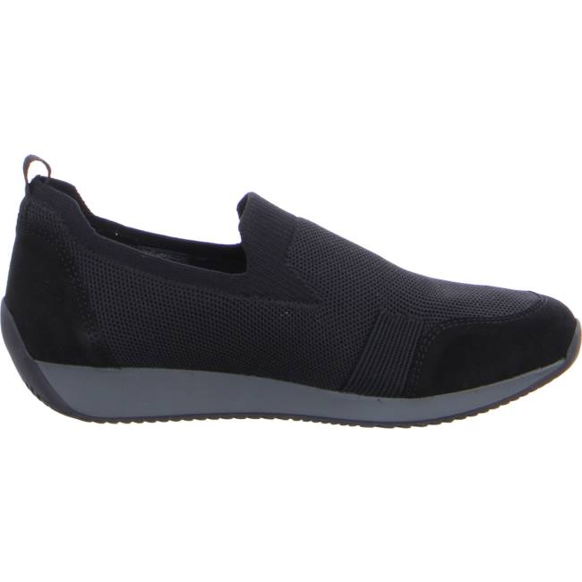 Mocassin Ara Slip-ons Lissabon Noir Femme | ZLA-4724110