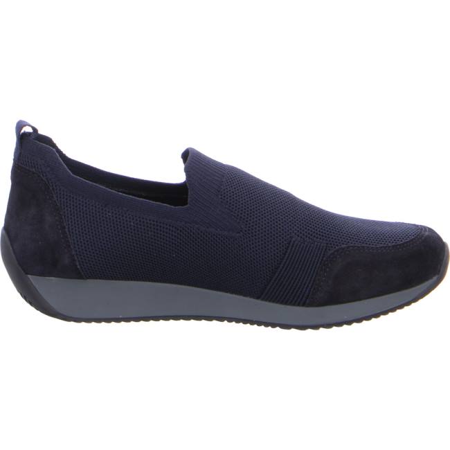 Mocassin Ara Slip-ons Lissabon Bleu Femme | EJX-3697195