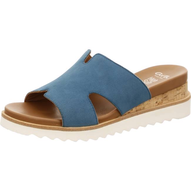 Mules Ara Valencia Capri Bleu Femme | JUF-6294840