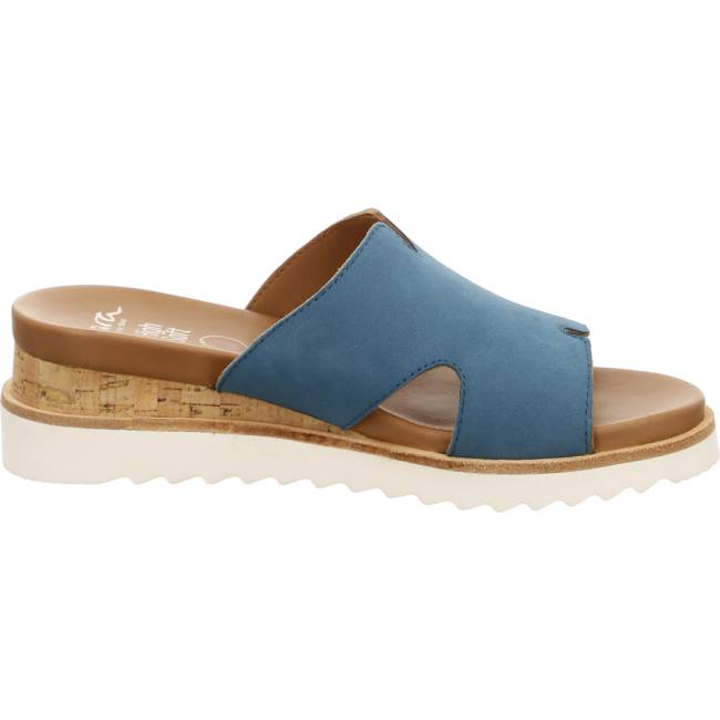 Mules Ara Valencia Capri Bleu Femme | JUF-6294840