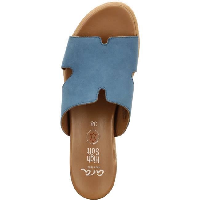 Mules Ara Valencia Capri Bleu Femme | JUF-6294840