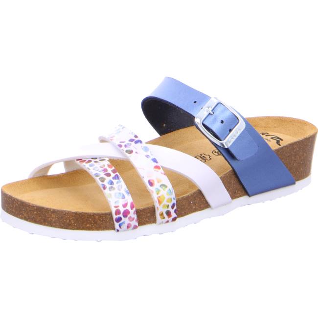 Mules Ara Bali Blanche Bleu Femme | QVU-4154428