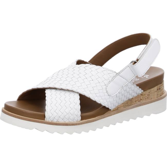 Sandale Ara Wedge Valencia Blanche Femme | AHI-3715541