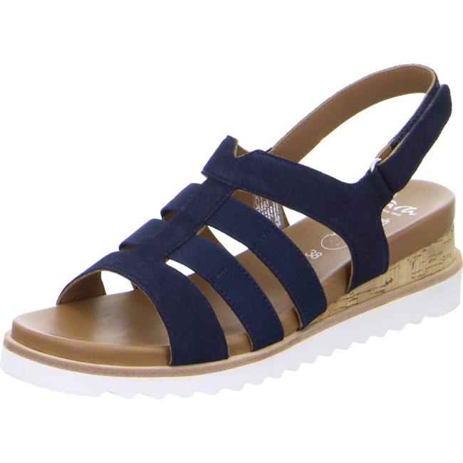 Sandale Ara Wedge Valencia Bleu Femme | VTT-3034959