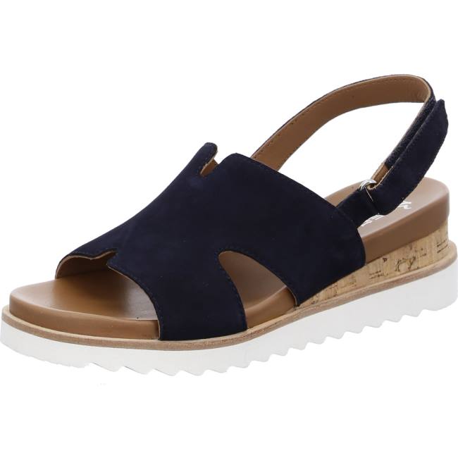 Sandale Ara Wedge Valencia Bleu Femme | QDZ-2783550