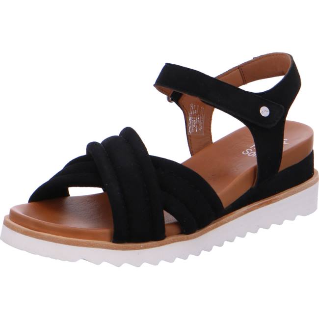 Sandale Ara Wedge Valencia Noir Femme | VYV-0012624