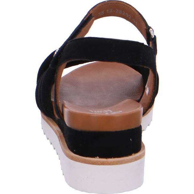 Sandale Ara Wedge Valencia Noir Femme | VYV-0012624