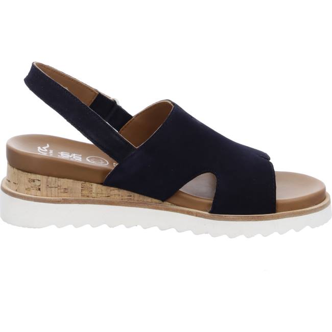 Sandale Ara Wedge Valencia Bleu Femme | QDZ-2783550