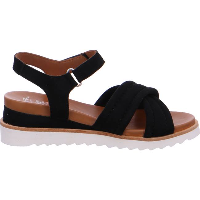 Sandale Ara Wedge Valencia Noir Femme | VYV-0012624