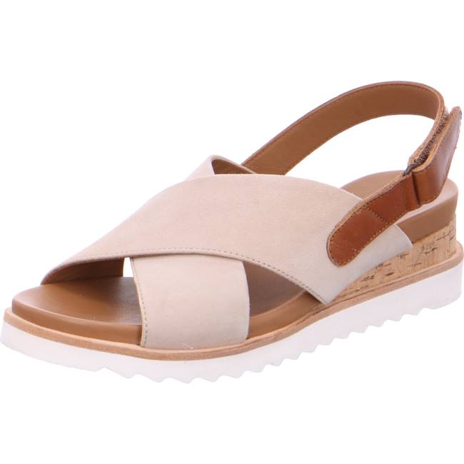 Sandale Ara Wedge Valencia Beige Femme | BAS-1607409