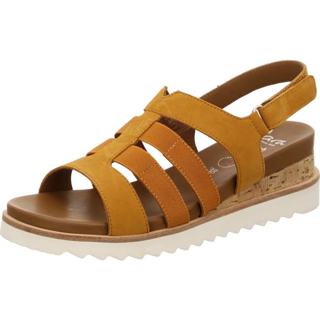 Sandale Ara Wedge Valencia Ochre Marron Femme | XKX-4009133