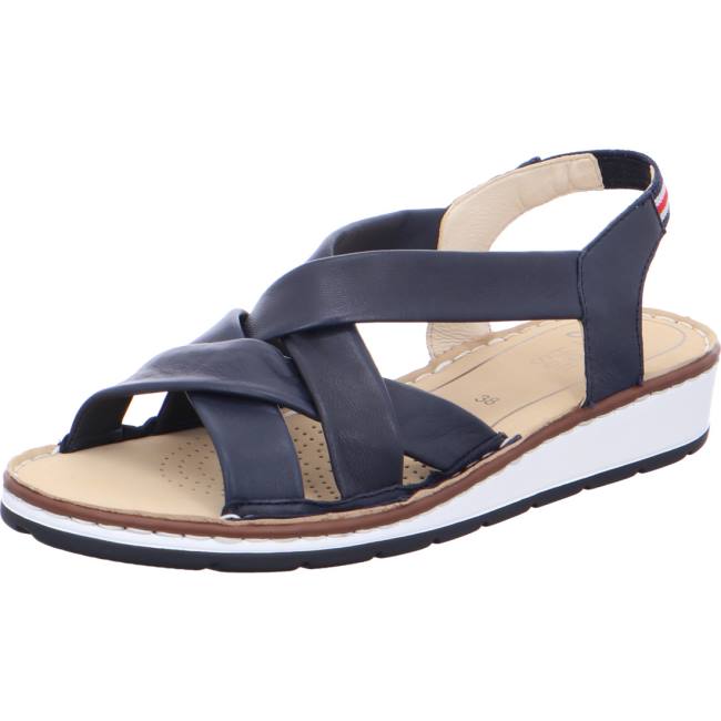 Sandale Ara Wedge Positano Bleu Femme | ECO-8308348