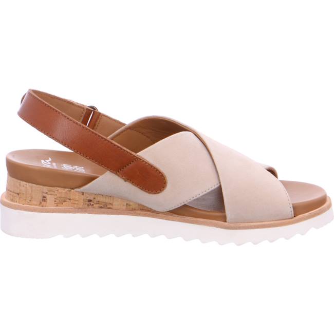 Sandale Ara Wedge Valencia Beige Femme | BAS-1607409