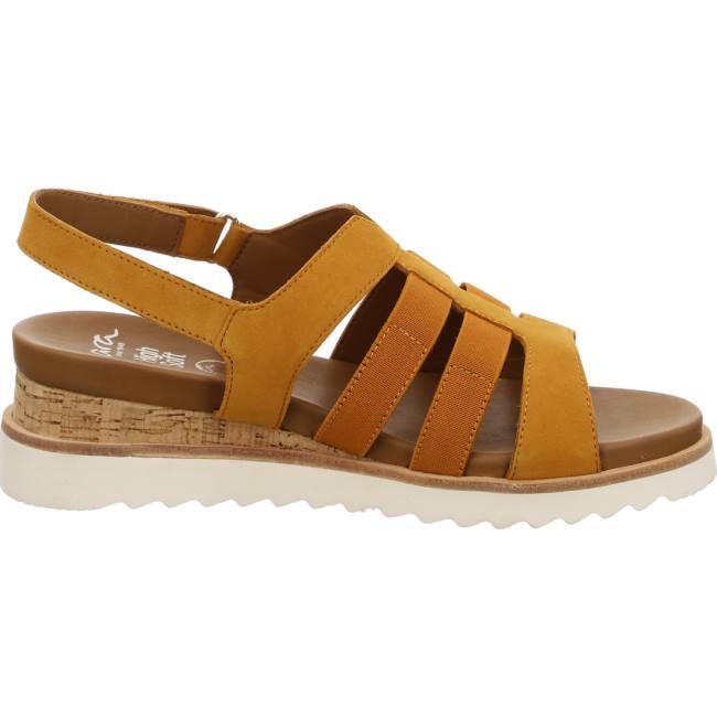 Sandale Ara Wedge Valencia Ochre Marron Femme | XKX-4009133