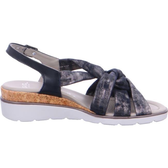 Sandale Ara Wedge Lugano Bleu Femme | AIN-1560400