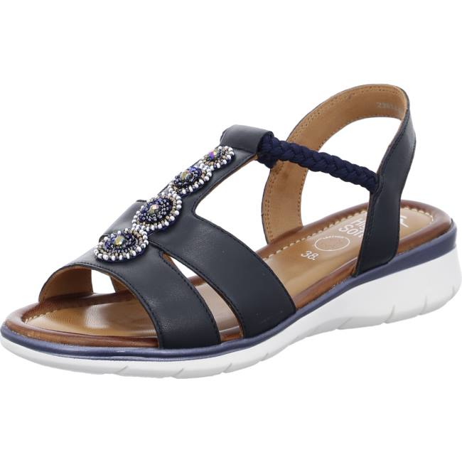 Sandale Ara Wedge Kreta Bleu Femme | DOW-2702886