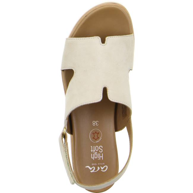 Sandale Ara Wedge Valencia Beige Femme | WOZ-6723151