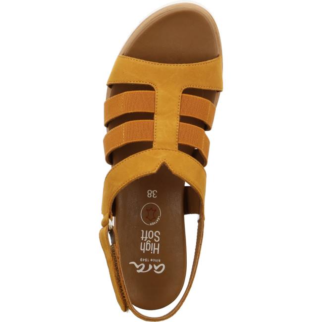 Sandale Ara Wedge Valencia Ochre Marron Femme | XKX-4009133