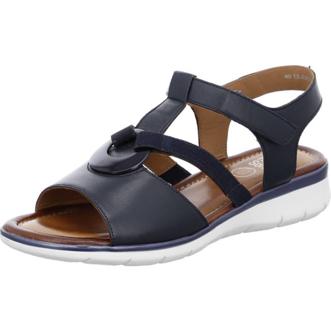 Sandale Ara Wedge Kreta Bleu Femme | CFP-9861591