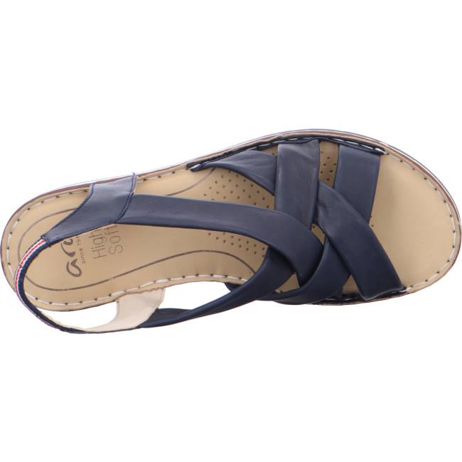 Sandale Ara Wedge Positano Bleu Femme | ECO-8308348