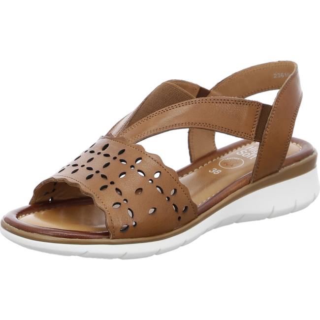 Sandale Ara Wedge Kreta Marron Femme | TGU-8240804