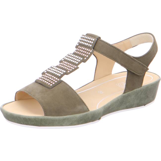 Sandale Ara Wedge Capri Vert Femme | QYE-4905531