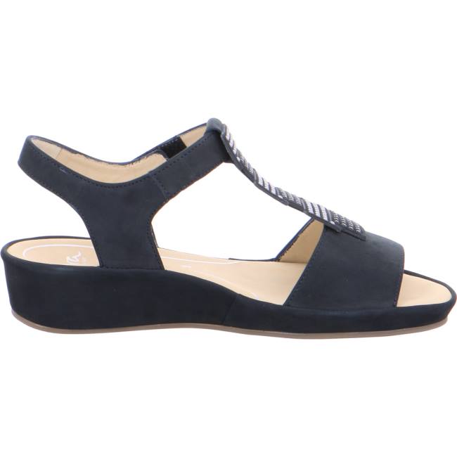 Sandale Ara Wedge Capri Bleu Femme | DRS-2714833