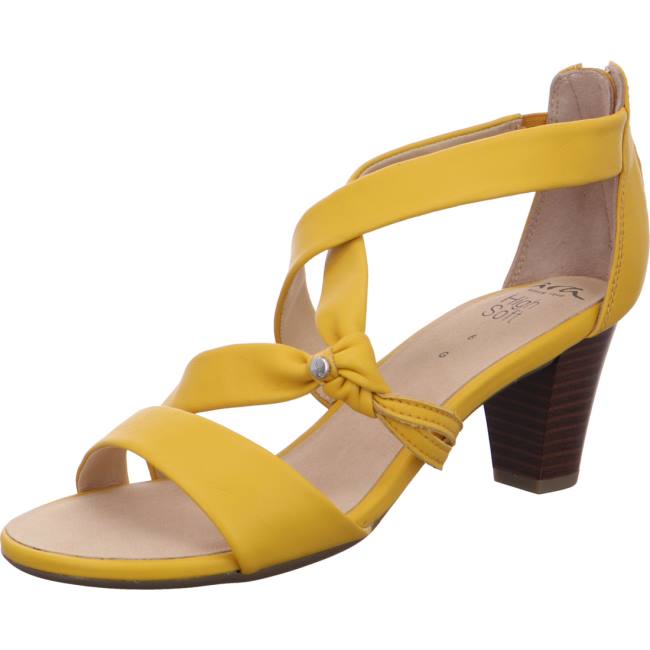 Sandale Ara Heeled Rosso Sun Jaune Femme | EDL-6209889