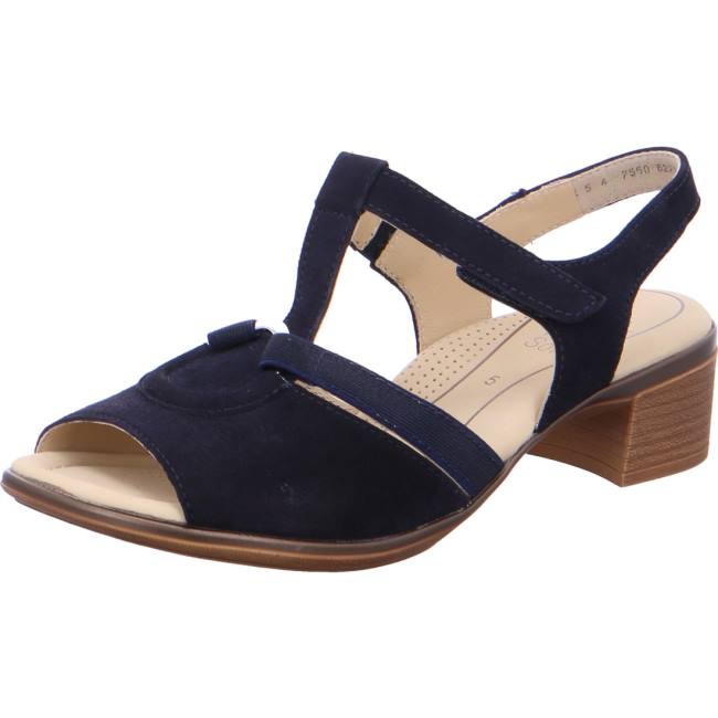 Sandale Ara Heeled Lugano Bleu Femme | IXH-8060323