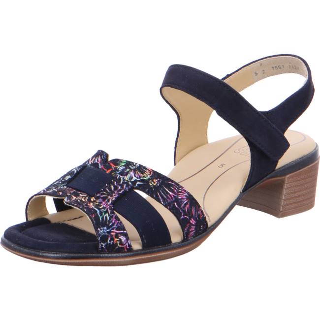 Sandale Ara Heeled Lugano Multi Bleu Femme | PKW-3537868