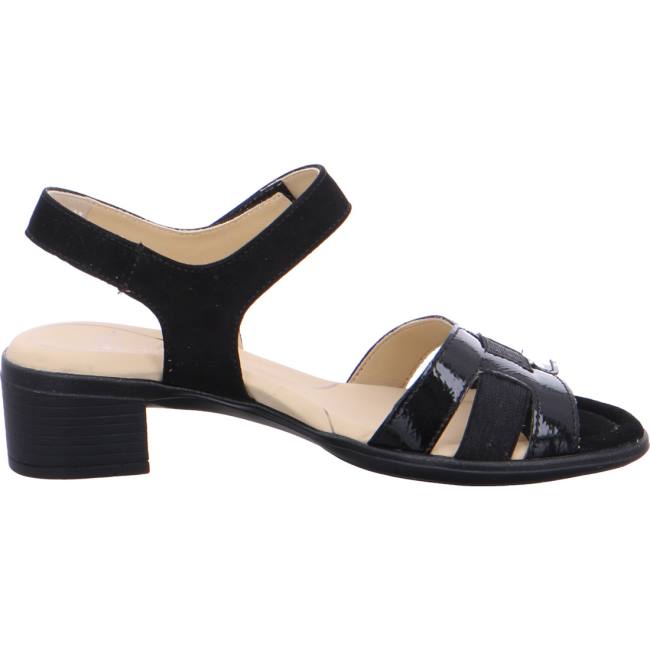 Sandale Ara Heeled Lugano Noir Femme | QMD-7858963