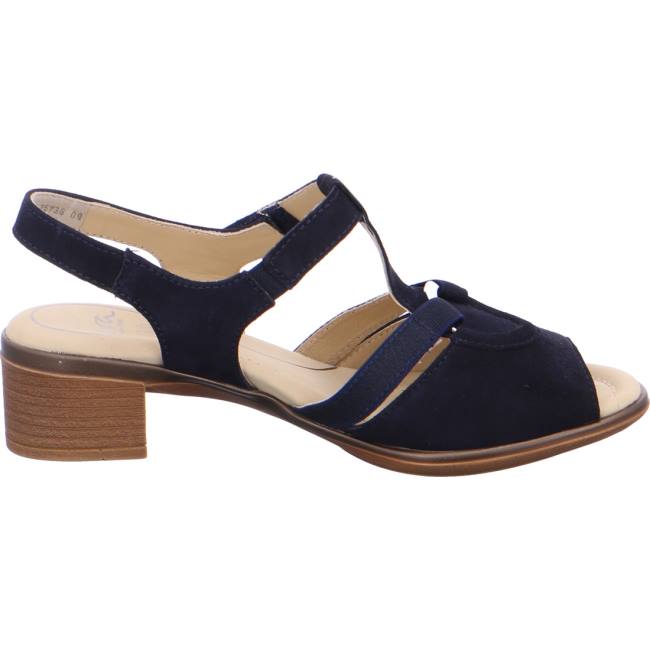 Sandale Ara Heeled Lugano Bleu Femme | IXH-8060323