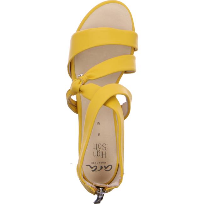 Sandale Ara Heeled Rosso Sun Jaune Femme | EDL-6209889