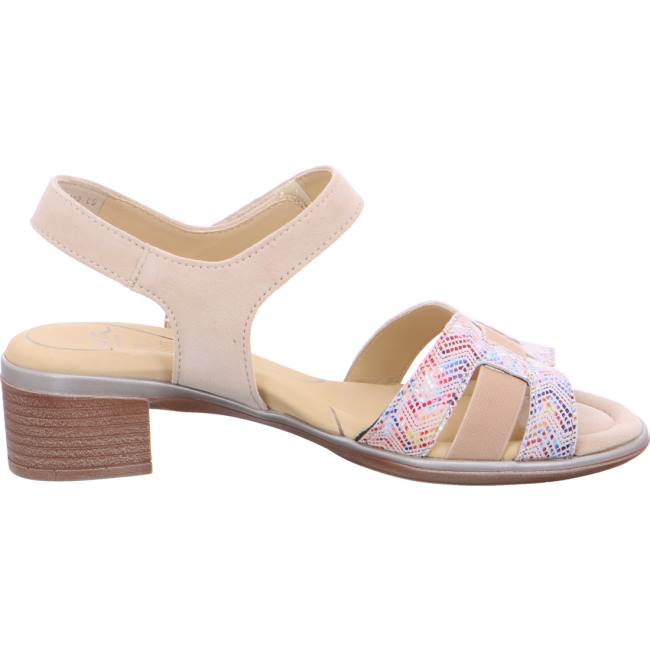 Sandale Ara Heeled Lugano Camel Beige Femme | LAM-7230038