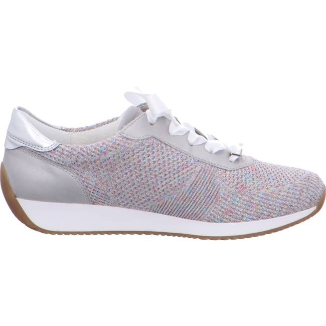 Basket Ara Lissabon Candy Grise Blanche Femme | WZJ-7416027