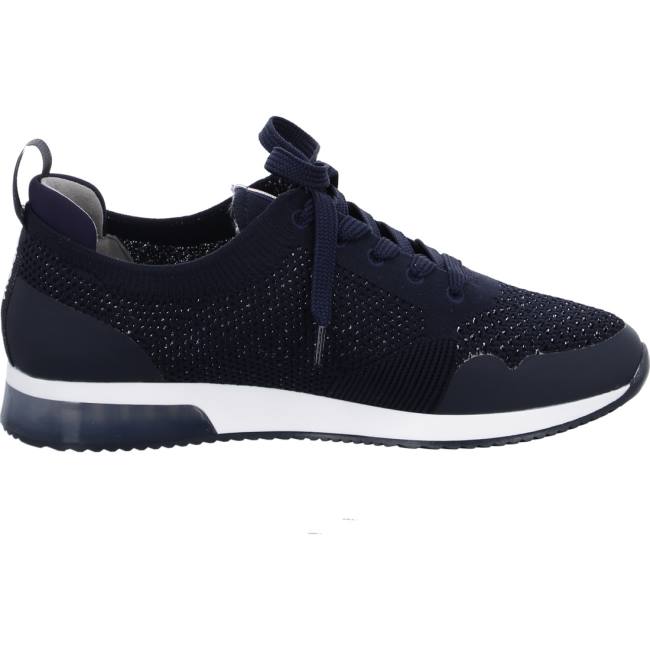 Basket Ara Lace-up Lissabon Bleu Femme | SZY-7882373