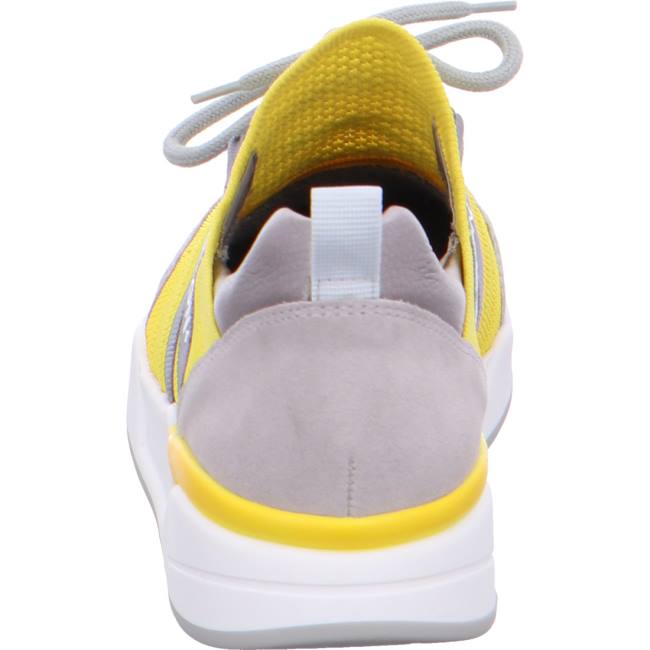 Basket Ara L.A. Grise Jaune Femme | MXB-9783414