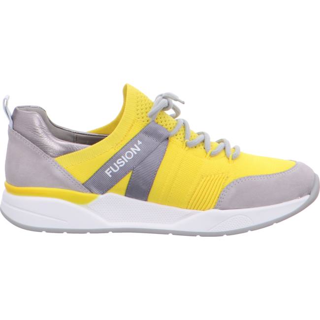 Basket Ara L.A. Grise Jaune Femme | MXB-9783414