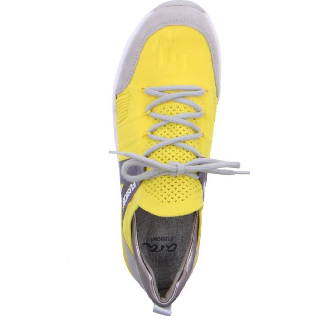 Basket Ara L.A. Grise Jaune Femme | MXB-9783414